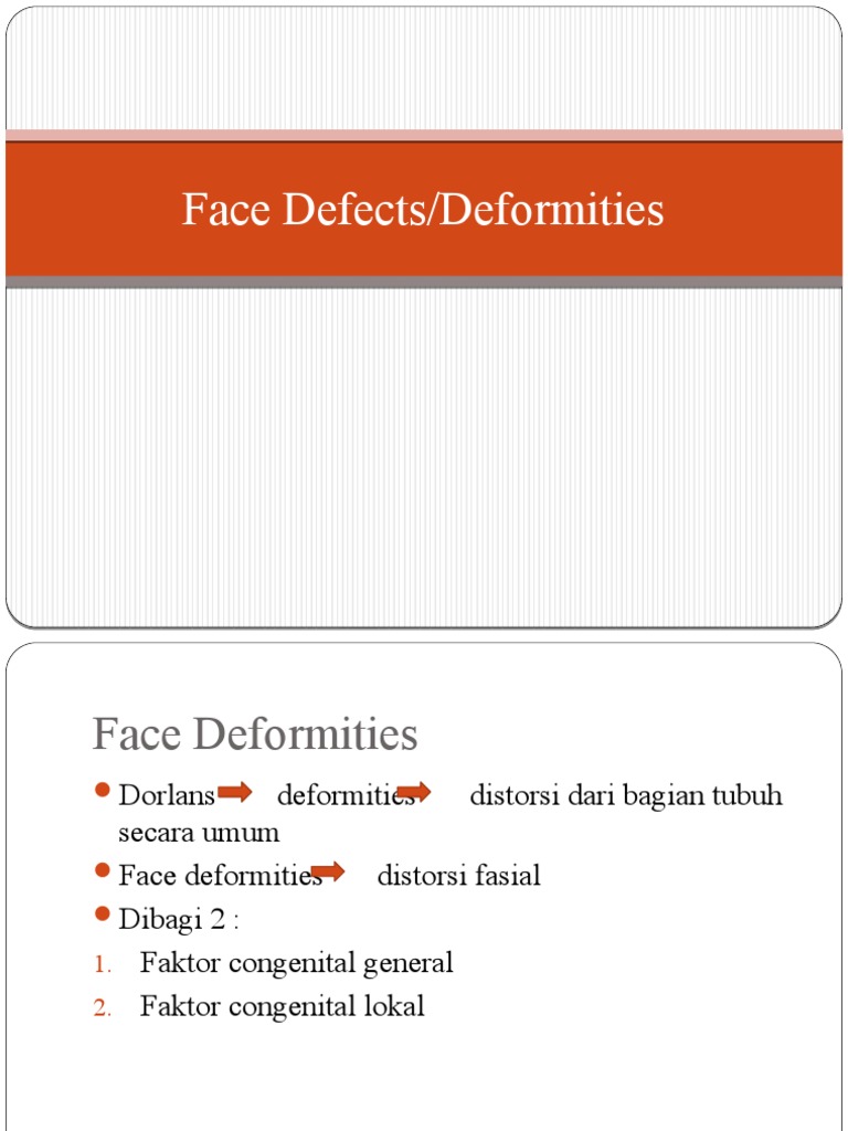 Face Defects | PDF | Diseases And Disorders | Congenital Disorder