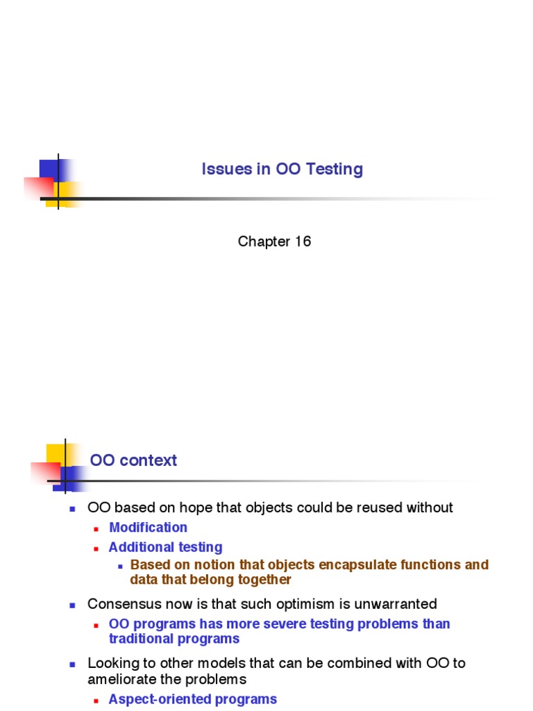 Challenges in Object-Oriented Testing | PDF | Object Oriented ...