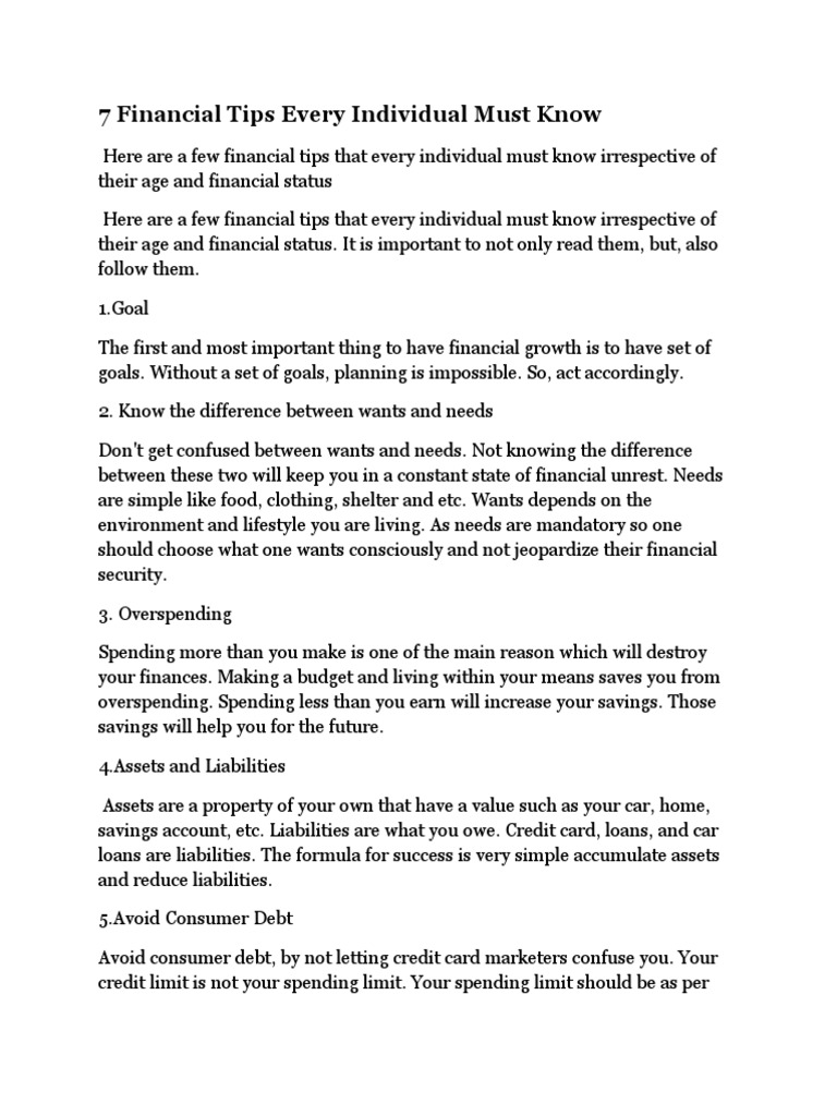 Essential Financial Tips for Everyone | PDF | Credit Card | Interest