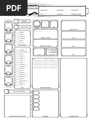 Twc Dnd 5e Character Sheet V1 6 Pdf Pdf Dungeons Dragons Role Playing Games