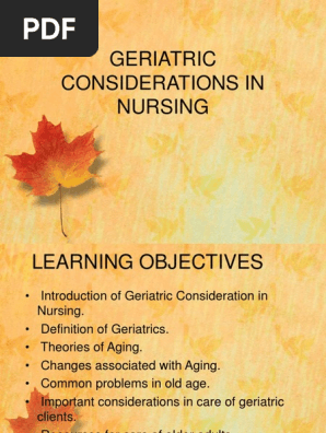Anp Presentation On Geriatrics | Pdf | Urinary Incontinence | Senescence