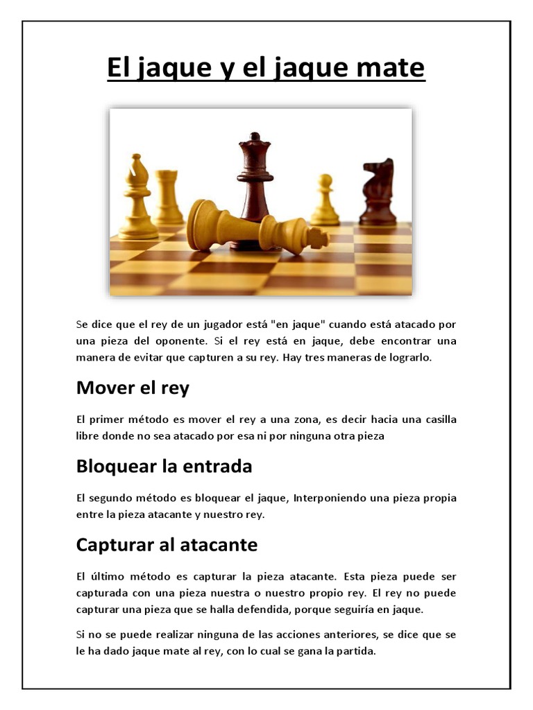 El Jaque y El Jaque Mate | PDF | Teoría de juego | Juegos de estrategia ...