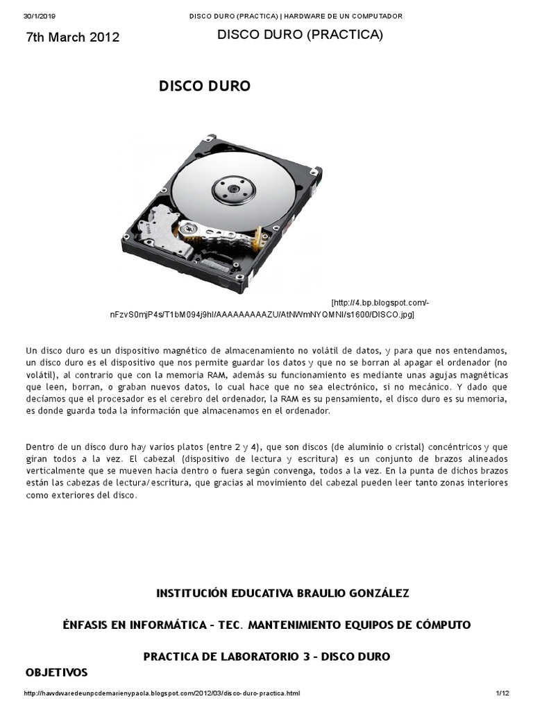 HDD - Practica | PDF | Disco duro | Almacenamiento de datos de la ...