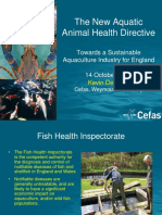 The New Aquatic Animal Health Directive: Towards A Sustainable Aquaculture Industry For England 14 October 2009