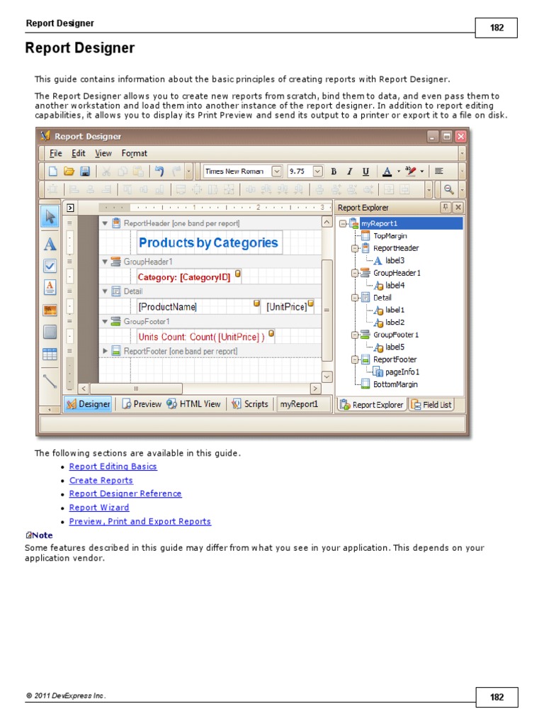 Report Designer PDF | PDF | Page Layout | Parameter (Computer Programming)