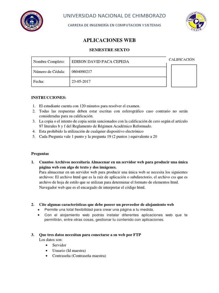 Prueba 1 Aplicaciones Web | PDF | HTML | Hojas de estilo en cascada