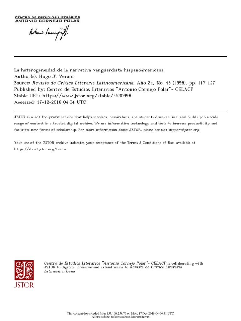 Verani Hugo - Heterogeneidad de La Narrativa Vanguardista ...