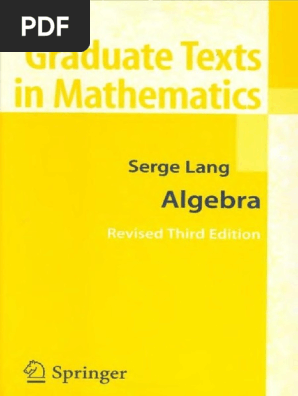 Algebra Serge Lang PDF | PDF