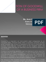 Valuation of Goodwill of a Business Firm