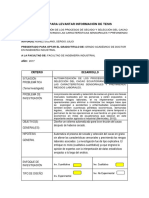 Matriz para Levantar Información de Tesis: Título: Automatización de Los Procesos de Secado Y Selección Del Cacao