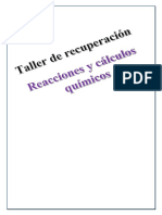 Química 10°: Taller de reacciones químicas y cálculos estequiométricos