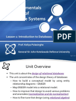 Fundamentals of Database Systems: Lesson 1: Introduction To Databases