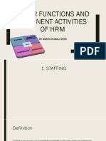 Major Functions and Pertinent Activities of HRM
