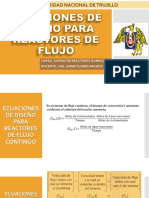 Ecuaciones de Diseño Para Reactores de Flujo