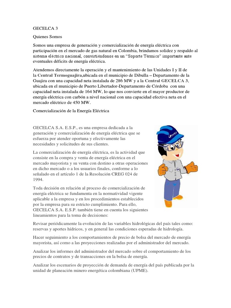 GECELCA 3: Generación y Calidad Energética | PDF | Calidad (comercial ...
