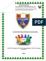 PLAN GESTIÓN RIESGO DESASTRES I.E. 22 SETIEMBRE ZONA Q