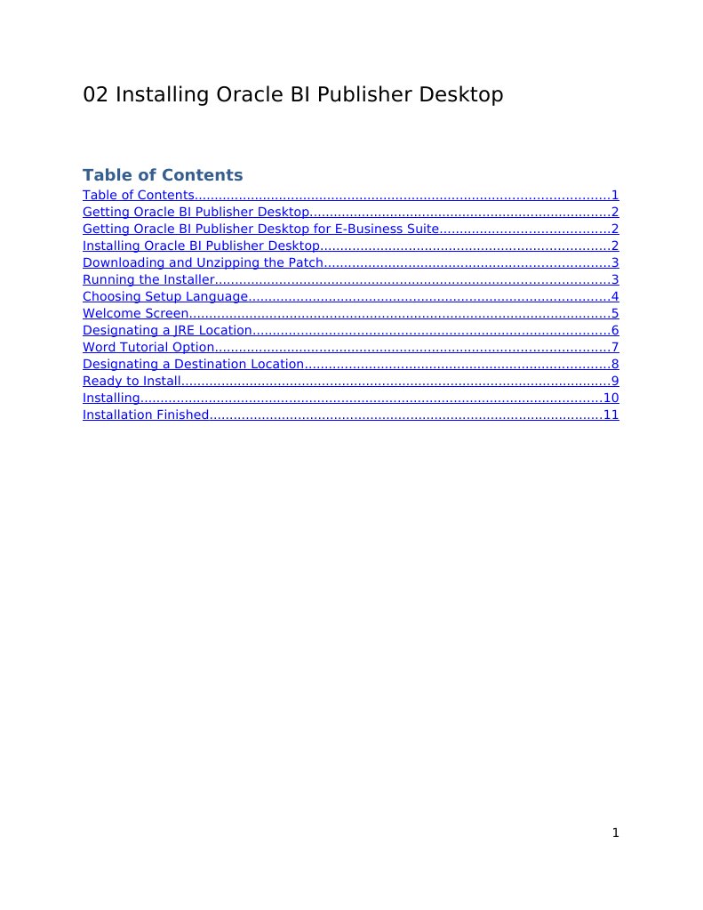 Installing Oracle BI Publisher Desktop | PDF