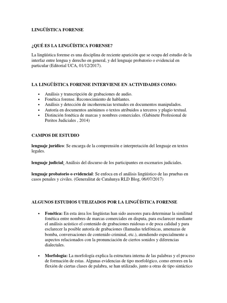 LINGÜÍSTICA FORENSE.docx Lingüística Sintaxis