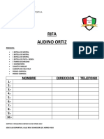 Club Audino Ortiz rifa deportiva compra indumentaria