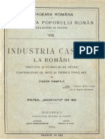 Tudor Pamfile - Industria Casnică La Români - Trecutul Și Starea Ei de Astăzi - Contribuțiuni de Artă Și Tehnică Populară PDF