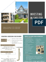 INVESTING IN SHELTER: WHAT TO CONSIDER WHEN BUYING A HOME