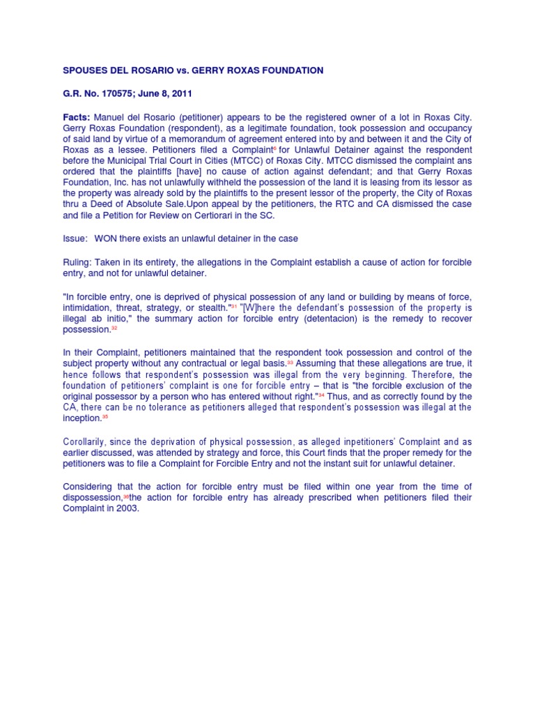 spouses-del-rosario-vs-gerry-roxas-foundation-digest-pdf-complaint