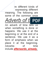 Adverb of Time: Afterwards Already