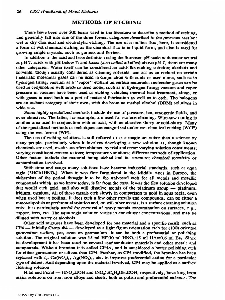 Handbook of Metal Etchant PDF Nitric Acid Sodium Chloride