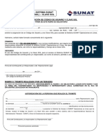 Solicitud de acceso al sistema SUNAT Operaciones en Línea (SOL) - Clave SOL