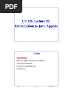 CS 126 Lecture S2: Introduction To Java Applets: Outline