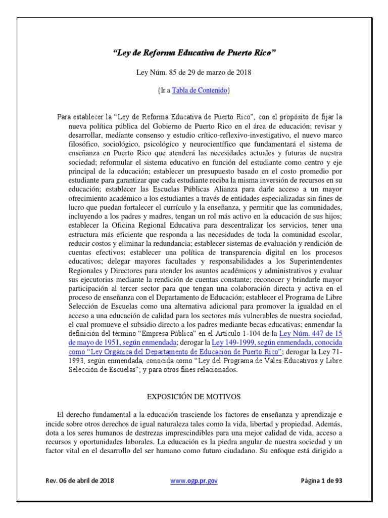 ley-85-reforma-educativa-pdf-pdf-aprendizaje-puerto-rico