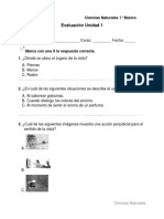 Prueba Ciencias 1 A