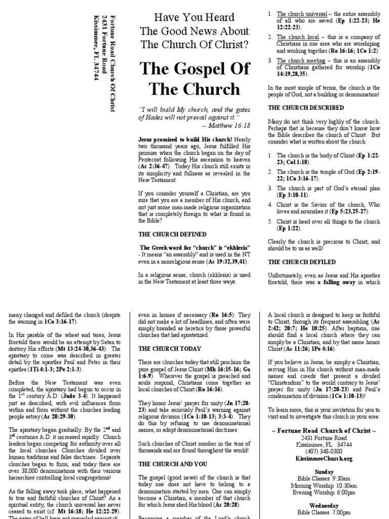 05 The Gospel of The Church | PDF | Christian Denomination | Christian ...