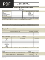 Sample - Corrective Action Request Form