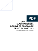 Guia para Elaboración de Informes W 2013