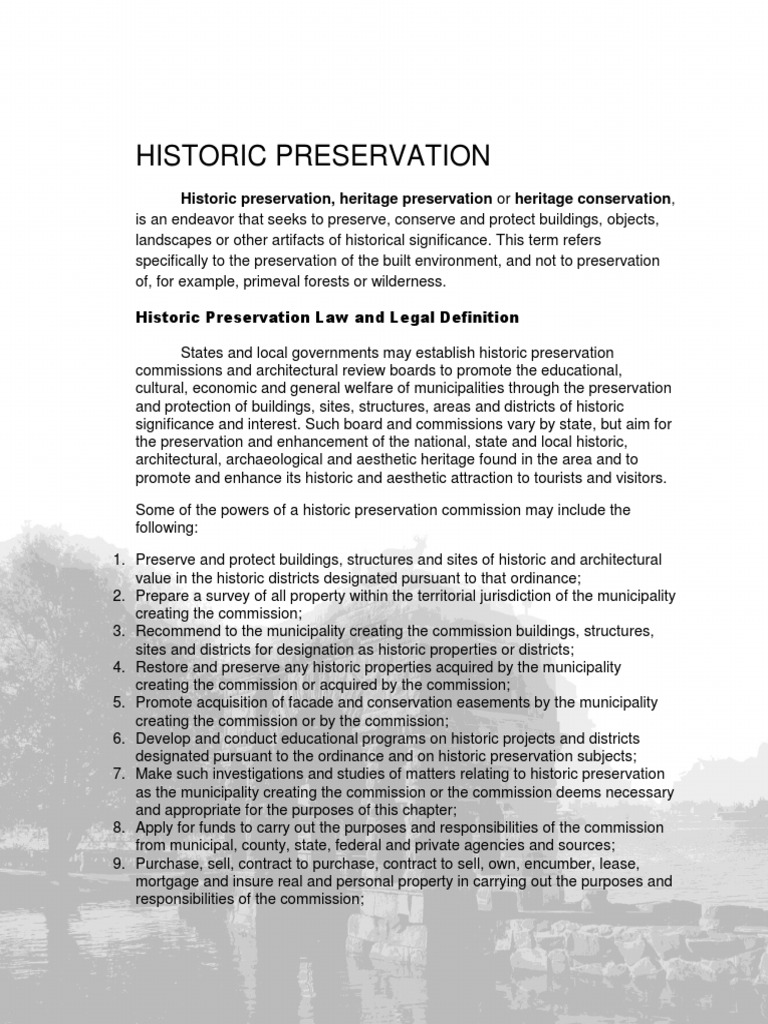 Understanding Historic Preservation | PDF | Business