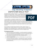 Dispatcher Skills Test: For The Purposes of This Test