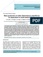 Mass Production of Rotifer (Branchionus Calyciflorus) For Aquaculture in South-Eastern Nigeria