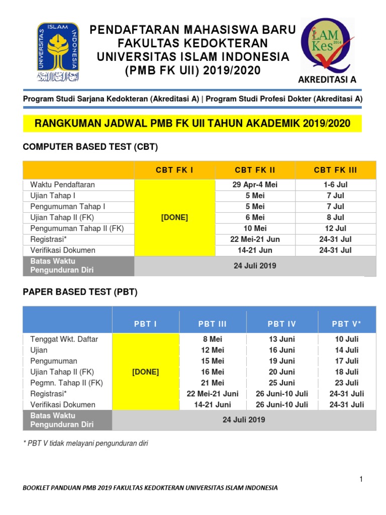 Booklet Pmb Fk Uii 2019