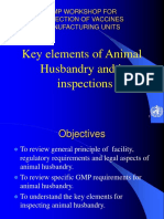 Key Elements of Animal Husbandry and Its Inspections: GMP Workshop For Inspection of Vaccines Manufacturing Units