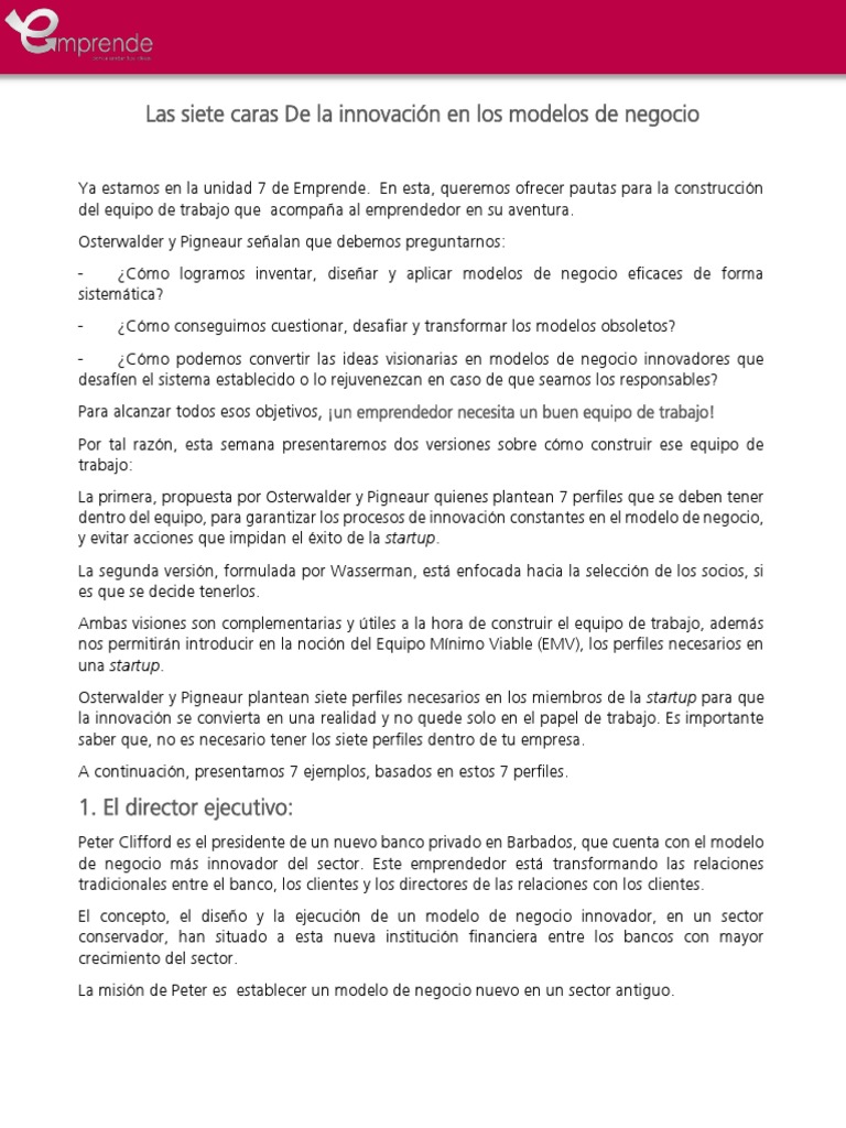 1. Las Siete Caras de La Innovación en Los Modelos de Negocio | PDF ...