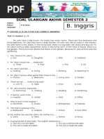 Soal UAS Bahasa Inggris Kelas 5 SD Semester 2 Dan Kunci Jawaban PDF