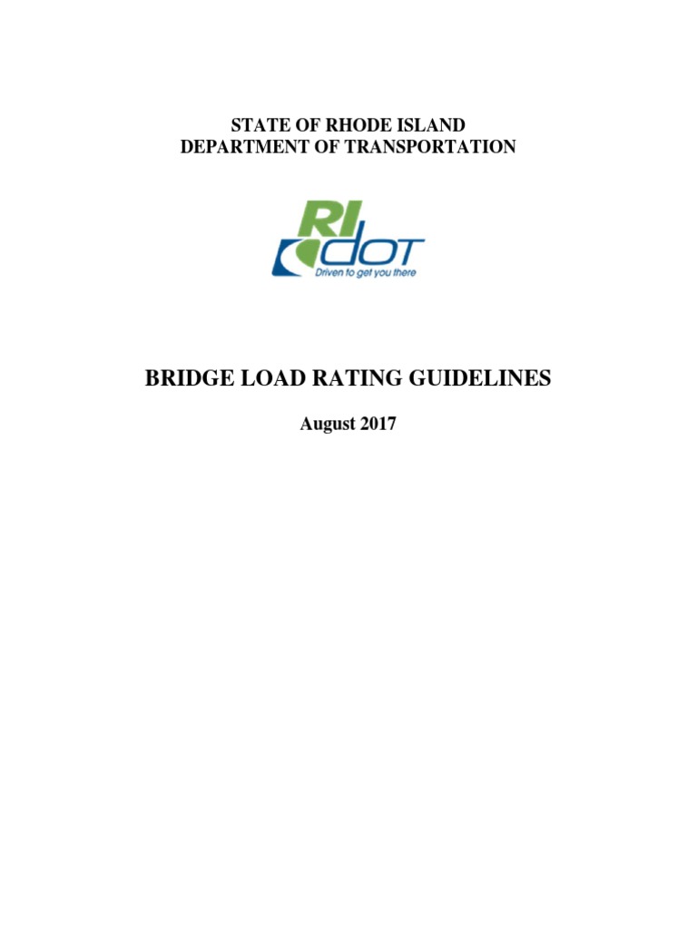 Bridge Load Rating Guidelines State of Rhode Island Department of Transportation PDF