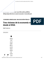 Tres Visiones de La Economía Venezolana Desde El IESA – Prodavinci