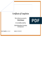 Certificate of Completion: Nitesh Kumar