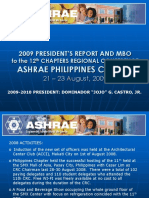 Ashrae Philippines Chapter: 2009 President'S Report and Mbo