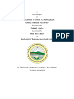 "Effectiveness of Online Marketing Tools Halexo Software Industries" Mukesh Singha Miss .Kiran Bedi Bachelor of Business Administration