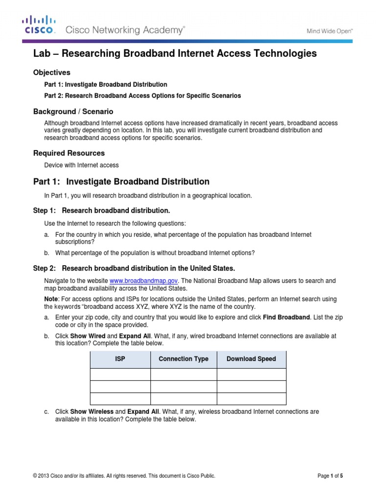 6.2.4.2 Lab Researching Broadband Access Technologies PDF