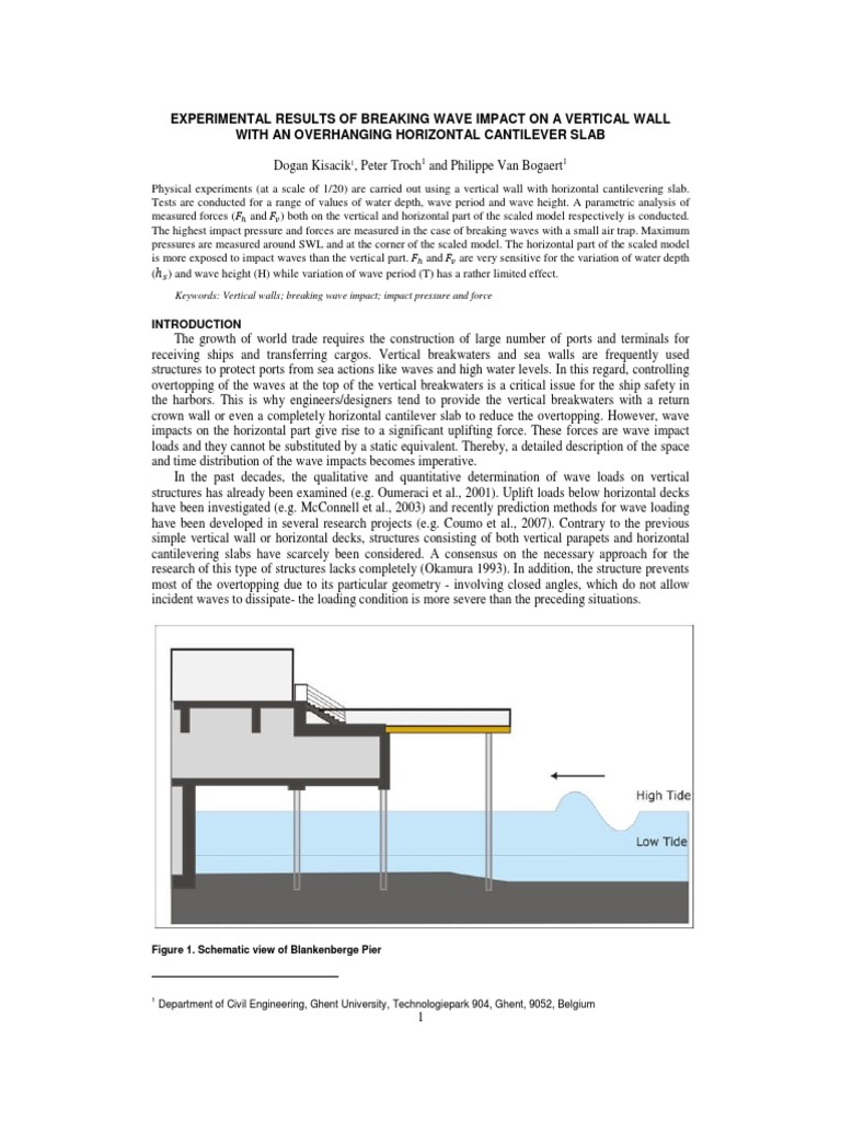 Experimental Results of Breaking Wave Impact On A Vertical Wall With An ...