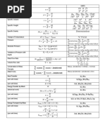 Fluids Dynamics Formula Sheet | PDF | Buoyancy | Fluid Mechanics